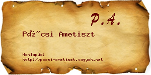 Pócsi Ametiszt névjegykártya